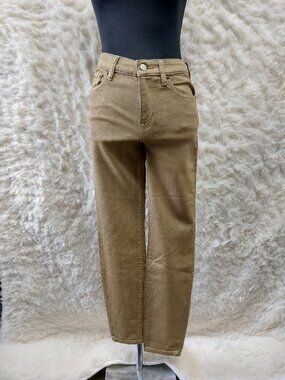 Lauren Ralph Lauren Black Label Women's Metallic Gold Skinny Jeans Pants Size 0